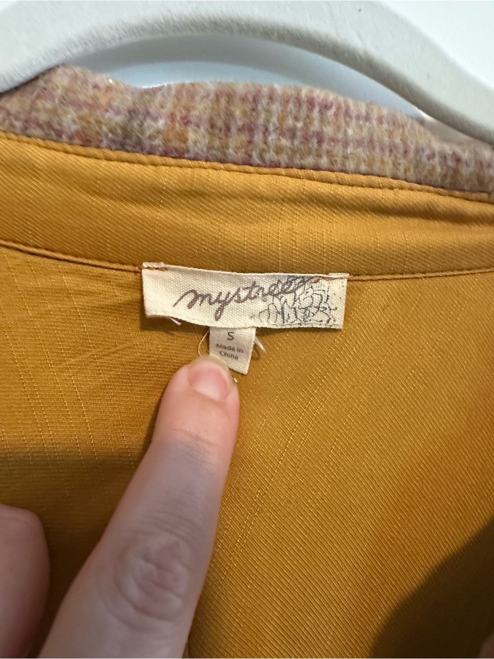 Mystree Plaid Shacket Jacket in Brown and Mustard - Picture 5 of 6